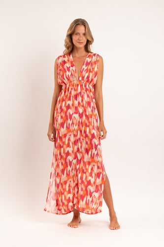 Model Front: Rio De Sol Vêtement De Plage Mirage Long Dress Soleil