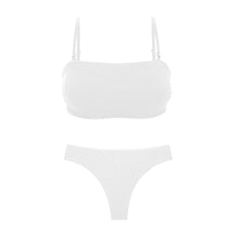 Załaduj obraz do przeglądarki galerii, Product Front: Rio De Sol Ensemble Set Sand-White Bandeau-Reto Nice-Fio
