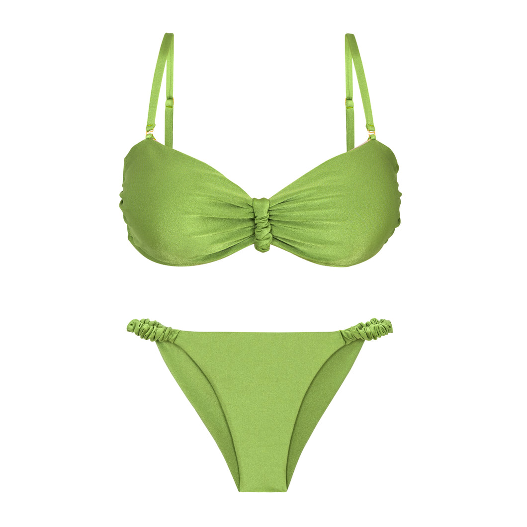 Product Front: Rio De Sol Ensemble Set Shimmer-Botanica Bandeau-Crispy Cheeky-Crispy