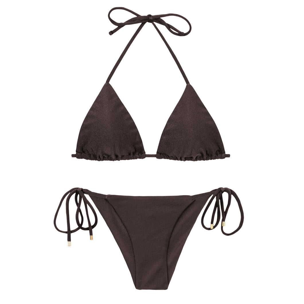 Product Front: Rio De Sol Ensemble Set Shimmer-Coffee Tri-Inv Cheeky-Tie