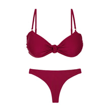 Załaduj obraz do przeglądarki galerii, Product Front: Rio De Sol Ensemble Set Touch-Carmim Bandeau-Joy Mia
