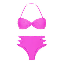 Załaduj obraz do przeglądarki galerii, Product Front: Rio De Sol Ensemble Set Vita-Pink Twist Highwaist-Spin
