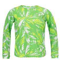 Załaduj obraz do przeglądarki galerii, Product Front: Rio De Sol Haut Top Green-Palms Rash-Guard

