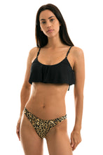 Załaduj obraz do przeglądarki galerii, Model Front: Rio De Sol Haut Top Leopardo Black Babado
