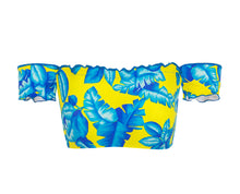 Załaduj obraz do przeglądarki galerii, Product Front: Rio De Sol Haut Top Palmeira Azul Off Shoulder
