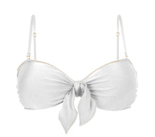 Załaduj obraz do przeglądarki galerii, Product Front: Rio De Sol Haut Top Shimmer-White Bandeau-Knot
