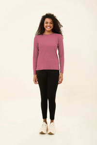 Model Front: Uv Line T-Shirt Camiseta Uvpro Br Ml Malva Upf50+