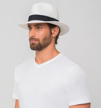 Załaduj obraz do przeglądarki galerii, Model Back: Uv Line Chapeau Panama Chapeu Shanghai Imp Uni Branco/Preto
