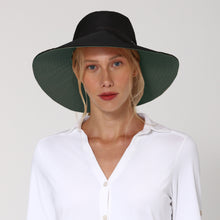 Załaduj obraz do przeglądarki galerii, Model Front: Uv Line Chapeau Souple/Capeline San Diego Preto Verde Upf50+
