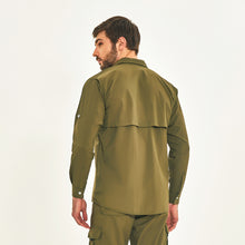 Załaduj obraz do przeglądarki galerii, Model Back: Uv Line Fitness Haut Tenerife Verde Militar Upf50+
