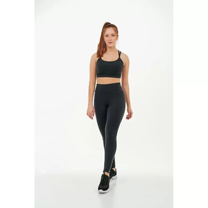 Legging Supplex Ziper Barra Preto