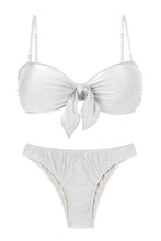 Załaduj obraz do przeglądarki galerii, Set Shimmer-White Bandeau-Knot Essential
