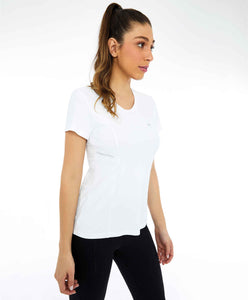 T-Shirt Skin Fit Recortes Com Refletivos Branco Optico