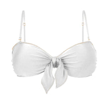 Załaduj obraz do przeglądarki galerii, Top Shimmer-White Bandeau-Knot
